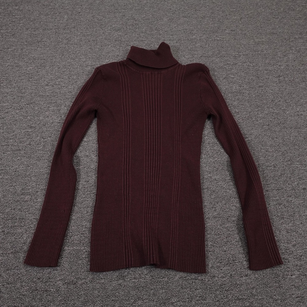 It's Our Time Sweater‎ Womens L Red Rayon Blend Ribbed Tight Knit Pullover Y2K